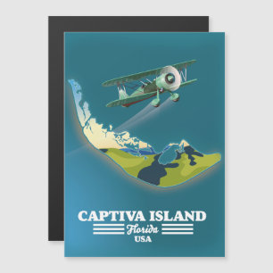 Magnétique Carte de l'île Captiva Floride États-Unis
