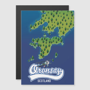 Magnétique Carte de l'île d'Oronsay en Ecosse