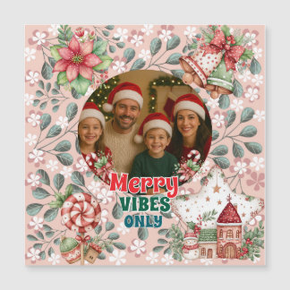 Magnétique Carte de Noël drôle – Bonnes Vibrations Uniquement