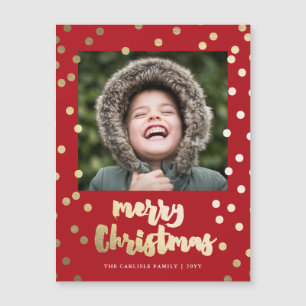 Magnétique Carte de Noël élégante en écriture dorée Joyeux No