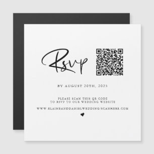 Magnétique Carte de réponse RSVP en photo noir et blanc avec