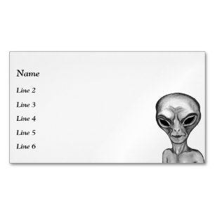 Magnétique Carte de visite Alien gris