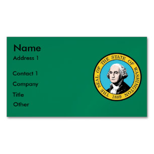Magnétique Carte de visite avec drapeau de Washington, États-