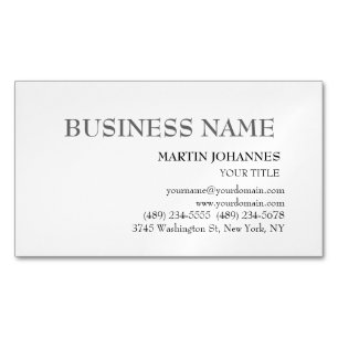 Magnétique Carte de visite blanc chic professionnel esthétiqu