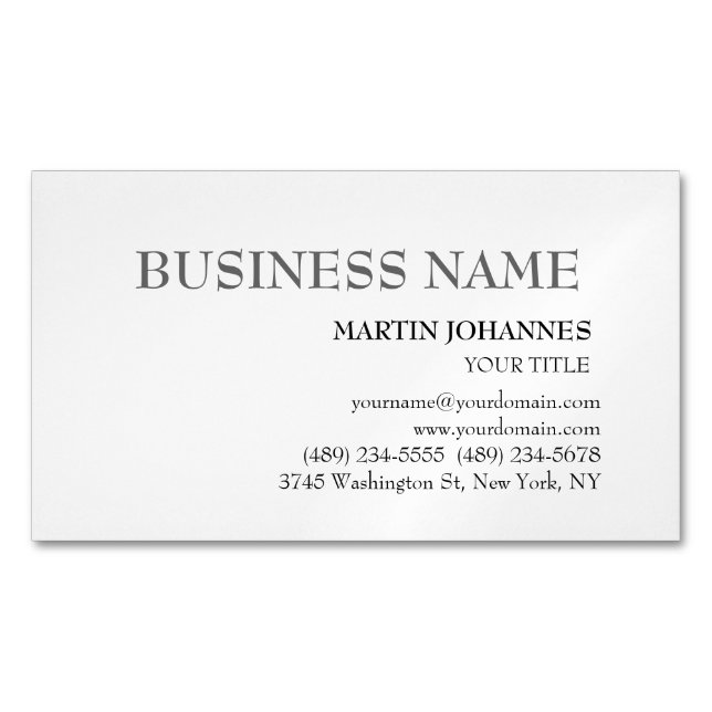 Magnétique Carte de visite blanc chic professionnel esthétiqu (devant)