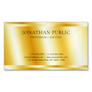 Magnétique Carte de visite d'apparence métallique Faux Gold 