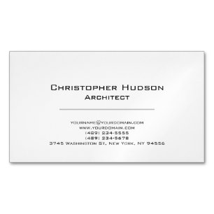 Magnétique Carte de visite d'architecte simple en noir blanc