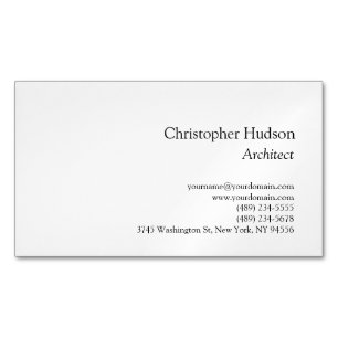 Magnétique Carte de visite d'architecte simple en noir blanc