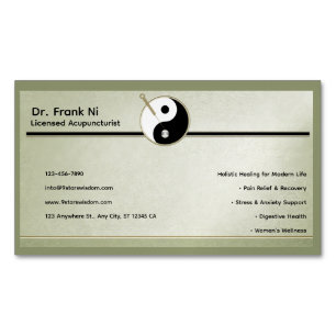 Magnétique Carte de visite minimaliste d'acupuncture élément