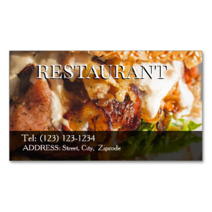 Magnétique carte de visite modifiable de restaurant