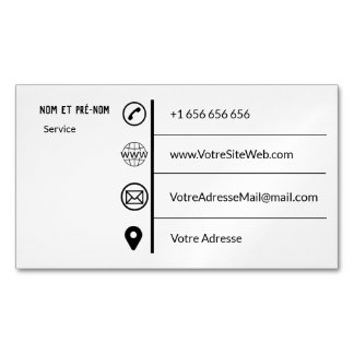 Magnétique Carte de visite Simple