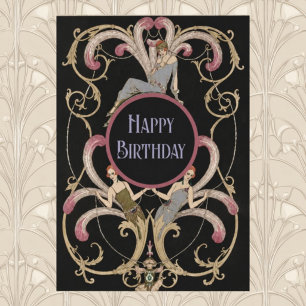 Magnétique Carte de vœux d'anniversaire élégante Art Nouveau