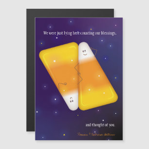 Magnétique Carte de vœux pour couple en bonbons de maïs