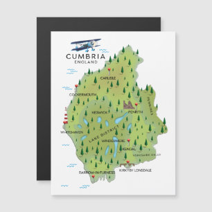 Magnétique Carte de voyage Cumbria Angleterre poster de voyag
