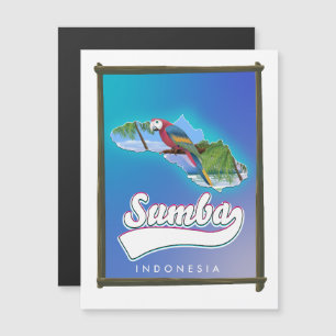 Magnétique carte de voyage de l'île de Sumba en Indonésie