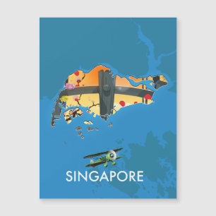 Magnétique carte de voyage de Singapour