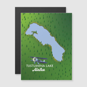 Magnétique carte de voyage du lac Tustumena