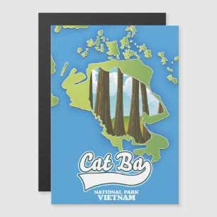 Magnétique carte de voyage du parc national cat ba vietnam