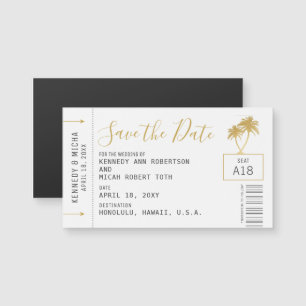 Magnétique Carte d'embarquement Mini Plage Destination Date M