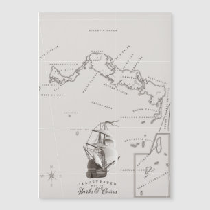 Magnétique Carte des îles Turques et Caïques