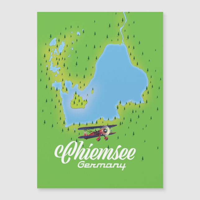 Magnétique carte du lac de chiemsee Allemagne (Devant)