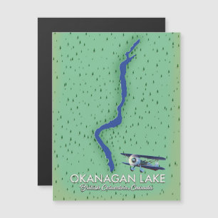 Magnétique carte du lac Okanagan Colombie-Britannique Canada
