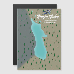 Magnétique carte du lac Peyto dans les Rocheuses canadiennes