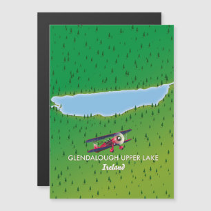 Magnétique carte du lac supérieur de Glendalough en Irlande