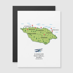 Magnétique carte du parc national d'Exmoor