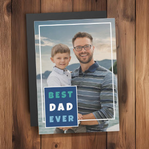 Magnétique Carte Fête des Pères Meilleur Papa Actuel Photo En