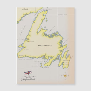 Magnétique Carte illustrée de Terre-Neuve.