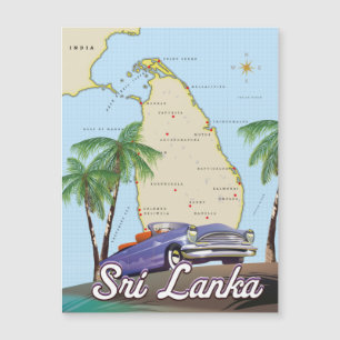 Magnétique Carte illustrée détaillée de Sri Lanka