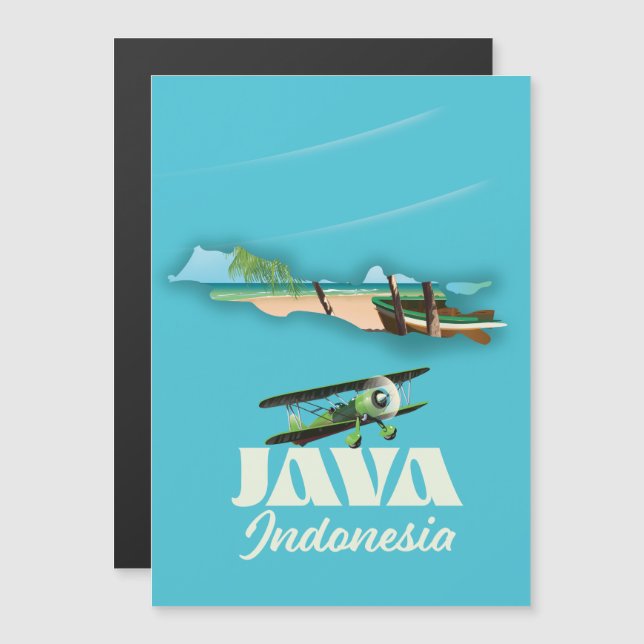 Magnétique Carte Java indonesia (Devant / Derrière)