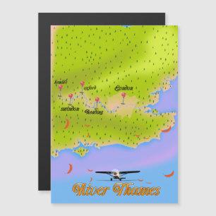 Magnétique Carte River Thames Londres Angleterre
