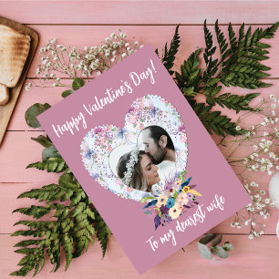 Magnétique Carte Victorian Heart Floral Valentine's Day Wife 