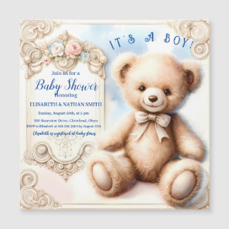Magnétique C'est un garçon mignon ours en peluche Carte magné