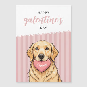 Magnétique Chien avec cœur Joyuse Galentine's Day Carte magné