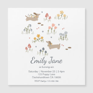 Magnétique Dachshund Weiner Invitation de la fête des Amoureu