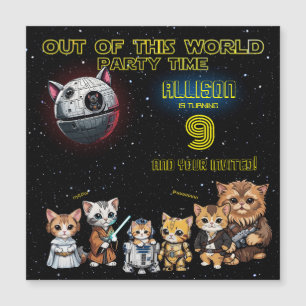 Magnétique Drôle Science Fiction Kitty Chat Invitation person