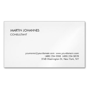 Magnétique Élégant simple Carte de visite noir blanc clair