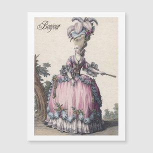 Magnétique Elégante carte de voeux Marie Antoinette