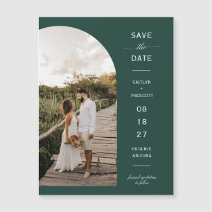 Magnétique Emerald Green Arch Enregistrer la date Carte magné