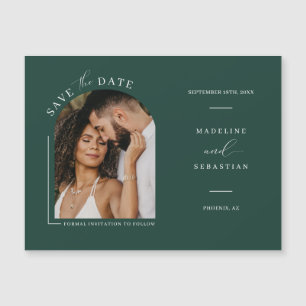 Magnétique Emerald Green Photo Enregistrer la date Carte magn