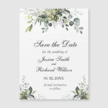 Eucalyptus Aquarelle Enregistrer la date Carte mag