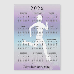 Magnétique Exécution de Jogging 2025 Calendrier Carte magnéti