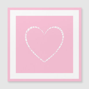 Magnétique Fleur rose élégante, Carte Valentine encadrée