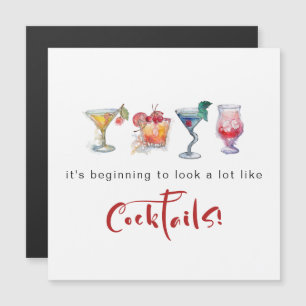 Magnétique Fun Cheers À La Saison Cocktails Carte De Vacances