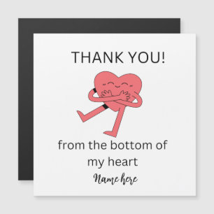 Magnétique Funny Heart Carte de remerciements, Mariage Merci