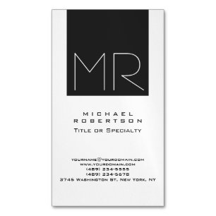 Magnétique Grand Monogramme moderne Carte de visite professio