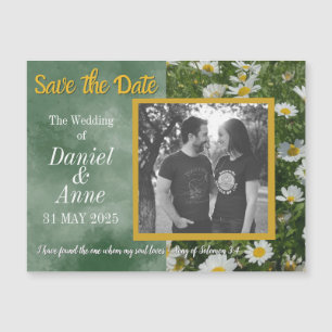 Magnétique Green Daisy Christian Enregistrer la date Carte ma